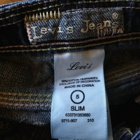 ✔️Levi’s Jeans Girls Size 5 Slim - Picture 7 of 7